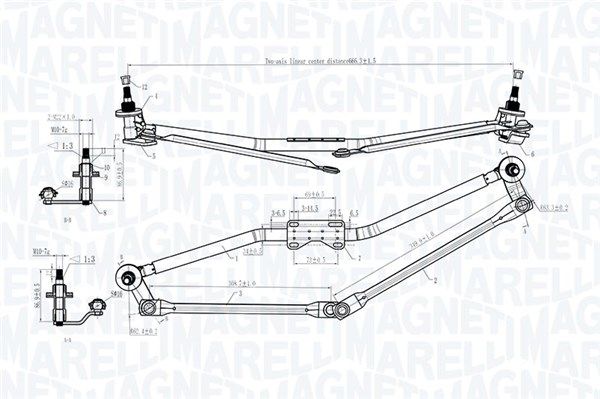 Тяги склоочисника, Magneti Marelli 085570170010