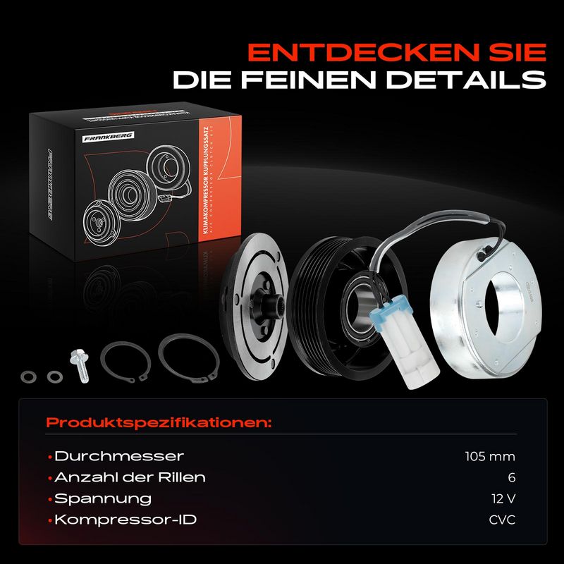 Frankberg 5481FB0055106 Magnetic Clutch, air conditioning compressor