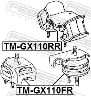 FEBEST TM-GX110RR Mounting, engine