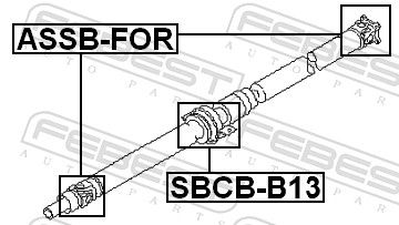 FEBEST SBCB-B13 Bearing, propshaft centre bearing