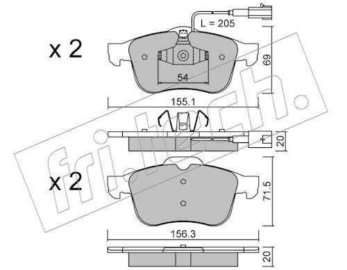 fri.tech. 719.1 Brake Pad Set, disc brake