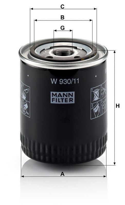 Õlifilter, MANN-FILTER W 930, 11
