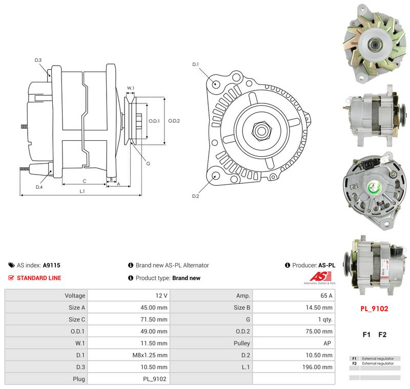 AS-PL A9115 Alternator