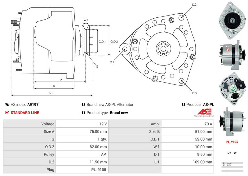 AS-PL A9197 Alternator