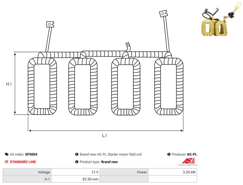 Mähis, starter, AS-PL SF9004