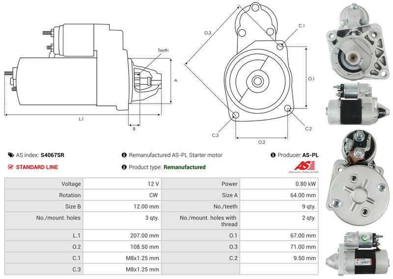 AS-PL S4067SR Starter