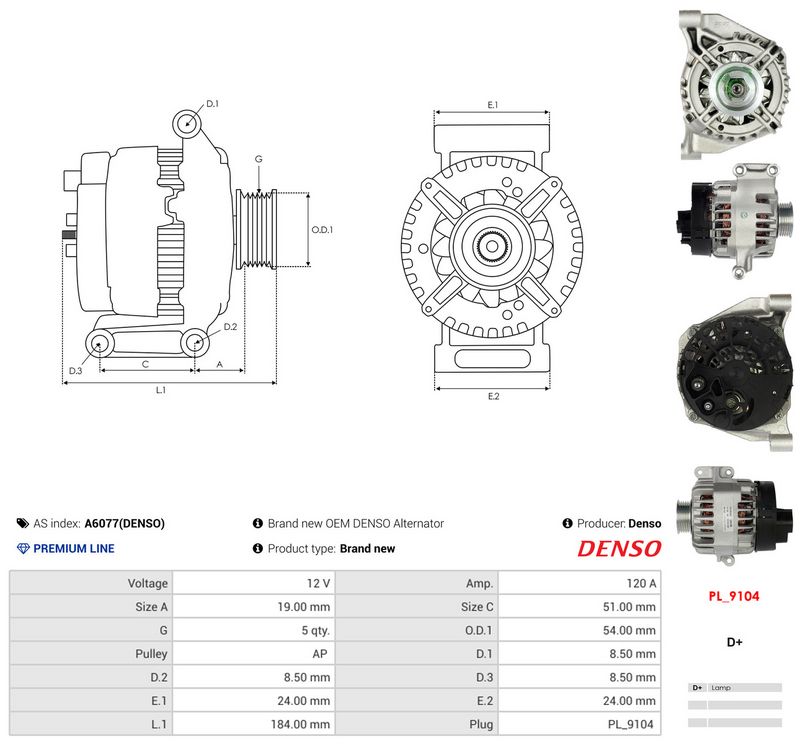 This part match OEM code: 1719539
