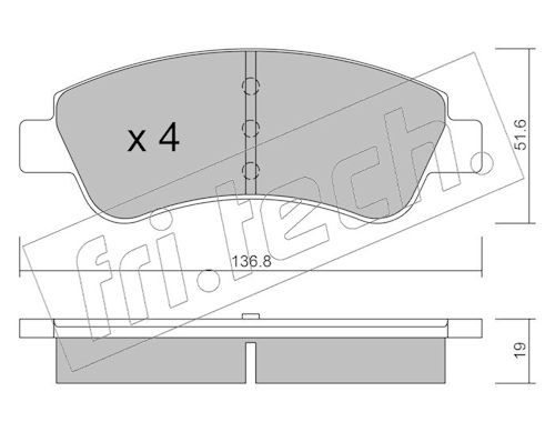 fri.tech. 336.0 Brake Pad Set, disc brake