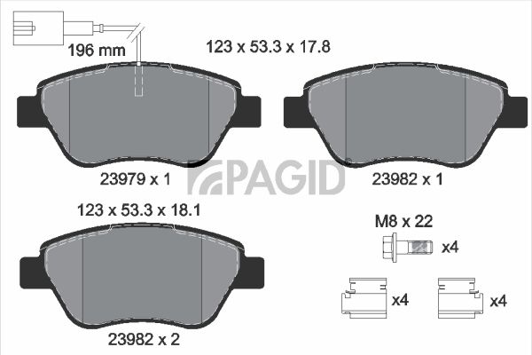 Sada brzdových destiček, kotoučová brzda T1648N