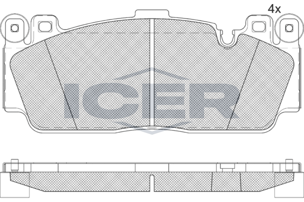 Комплект гальмівних накладок, дискове гальмо, Icer 182358