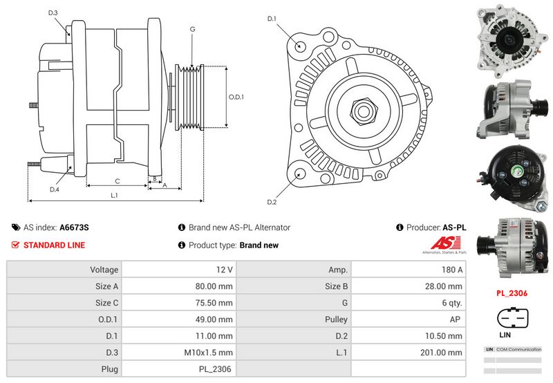 AS-PL A6673S Alternator