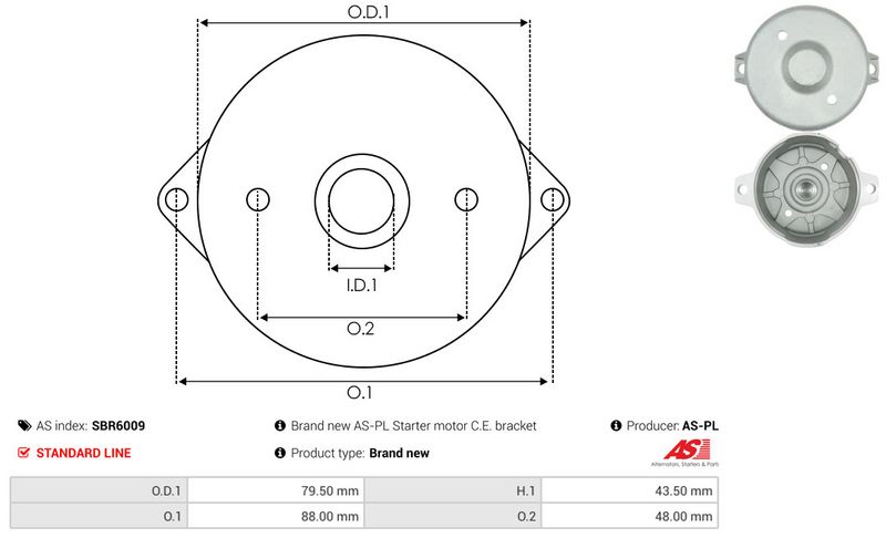 AS-PL SBR6009 Starter Lid, carburettor