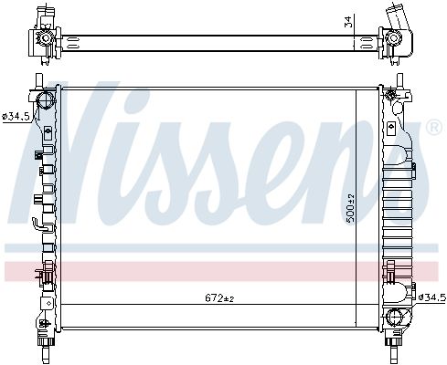 NISSENS CHEVROLET Радиатор охлаждения CAPTIVA OPEL ANTARA 2.2D 12.10-