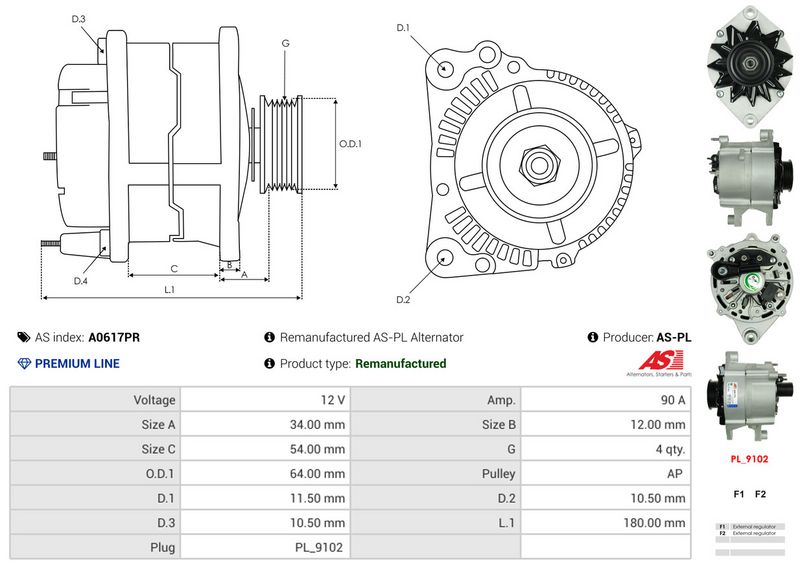 AS-PL A0617PR Alternator