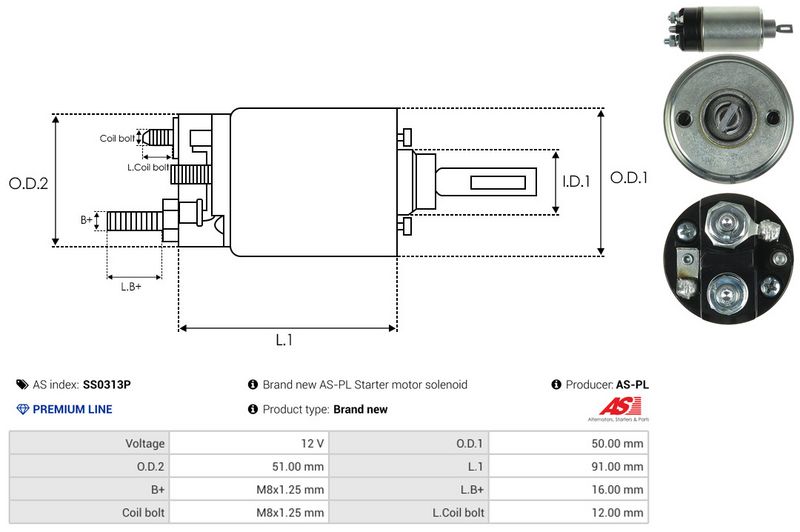 Magnetlülitus, starter, AS-PL SS0313P