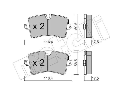 METELLI 22-0955-0 Комплект гальмівних накладок, дискове гальмо