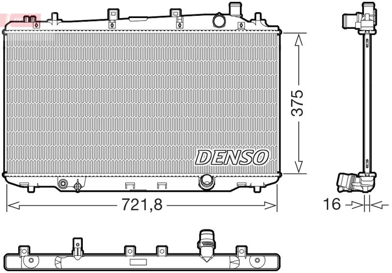 Радіатор, система охолодження двигуна, Denso DRM40056