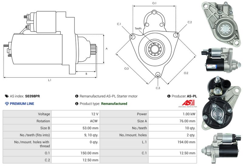 AS-PL S0398PR Starter