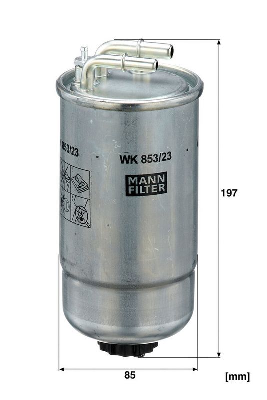 Kütusefilter, MANN-FILTER WK 853, 23