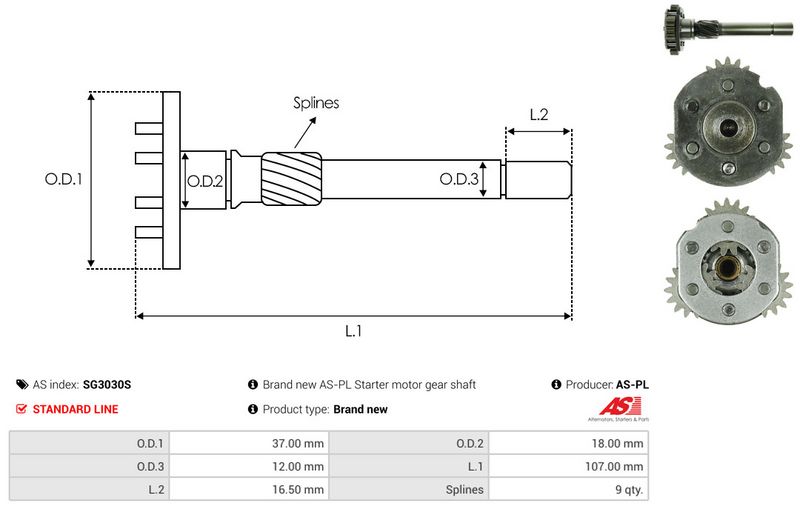 AS-PL SG3030S Repair Kit, starter