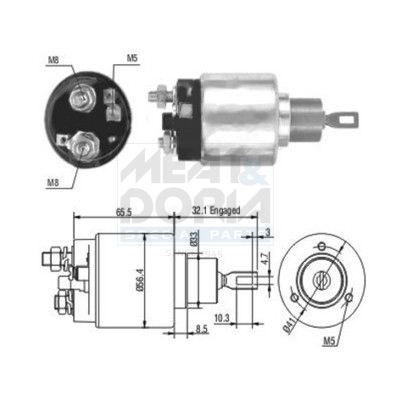 MEAT & DORIA Magneetschakelaar, startmotor 46003