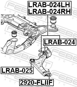 FEBEST LRAB-024 Mounting, control/trailing arm