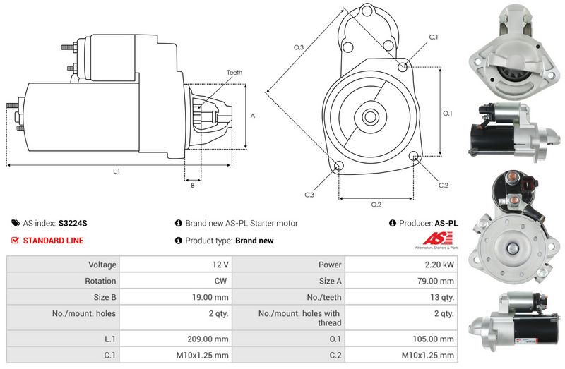 AS-PL S3224S Starteris