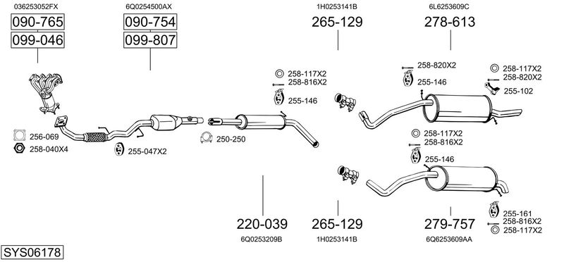 BOSAL kipufogórendszer SYS06178