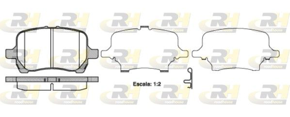 Комплект гальмівних накладок, дискове гальмо, Roadhouse 21089.12