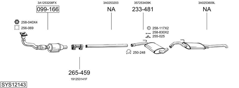 BOSAL kipufogórendszer SYS12143