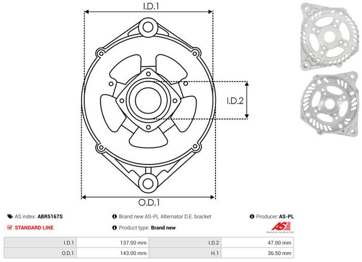 Kaitsekate, generaator, AS-PL ABR5167S