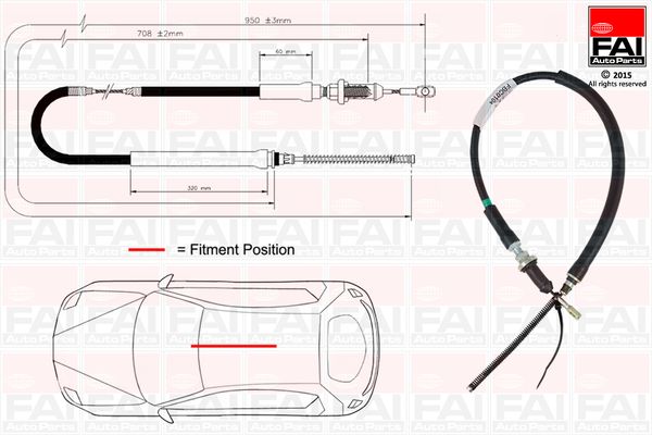 FAI AutoParts huzal, rögzítőfék FBC0104