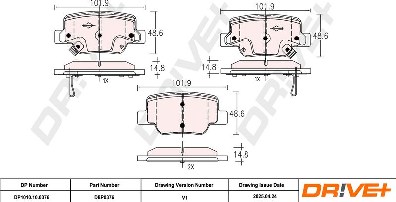 Set placute frana,frana disc DP1010.10.0376 Dr!ve+