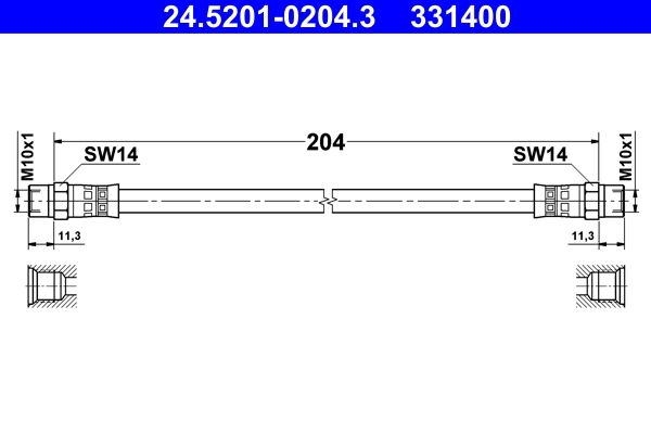 ATE fékcső 24.5201-0204.3