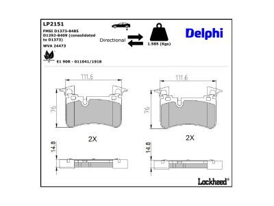 DELPHI LP2151 Brake Pad Set, disc brake