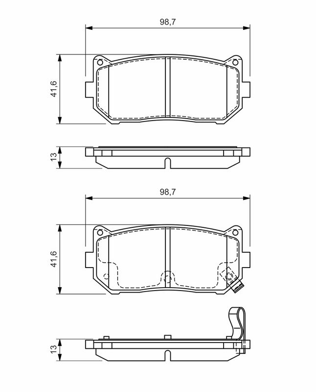 Piduriklotsi komplekt, ketaspidur, BOSCH 0 986 424 693