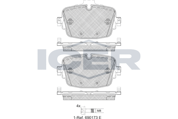 ICER 182341 Колодки гальмівні (задні) Audi A6/A7/A8/Q7/Q8/Bentley Bentayga 15-