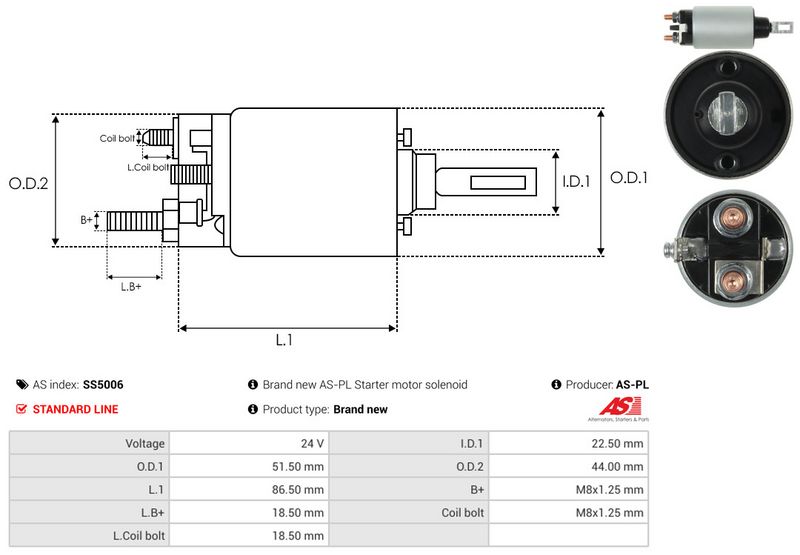 Magnetlülitus, starter, AS-PL SS5006