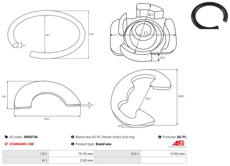 AS-PL SRS0136 Repair Kit, starter
