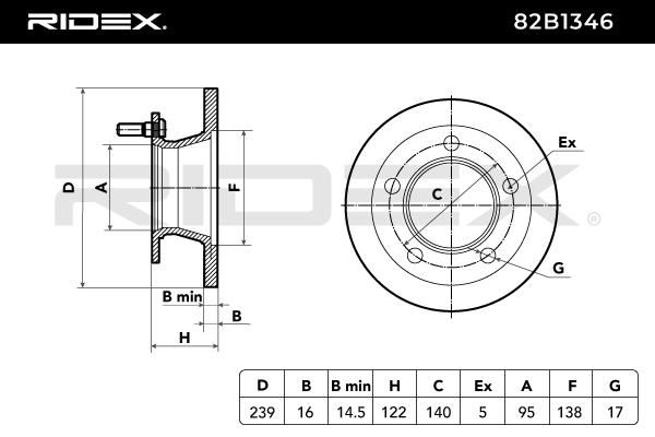 спирачен диск RIDEX
