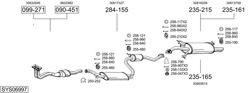 BOSAL kipufogórendszer SYS06997