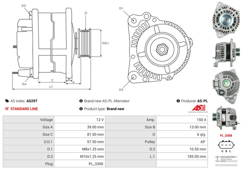 AS-PL A5297 Alternator