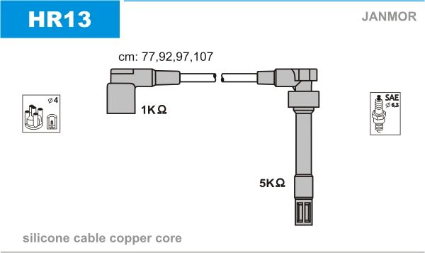 Комплект проводів високої напруги, Janmor HR13