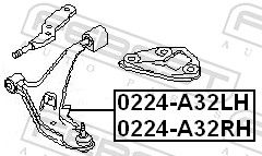 FEBEST 0224-A32RH Control/Trailing Arm, wheel suspension