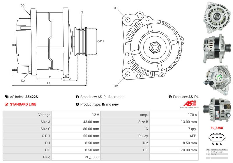 AS-PL A5422S Alternator
