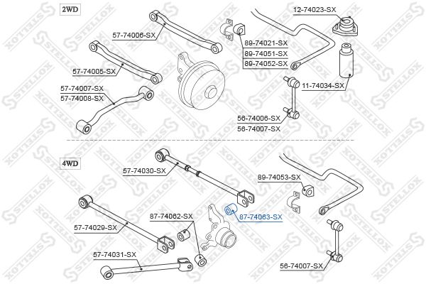STELLOX 87-74063-SX Mounting, control/trailing arm