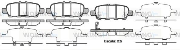 Комплект гальмівних колодок EX, G, Grand Vitara, Leaf, M, Murano, Q50, Q60, Q70