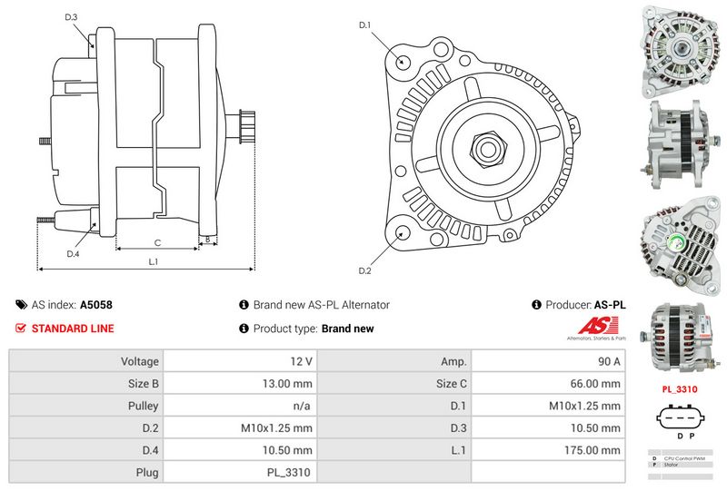 AS-PL A5058 Alternator