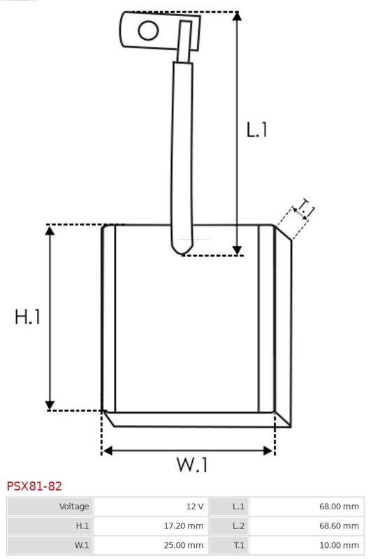 AS-PL PSX81-82 Carbon Brush, starter