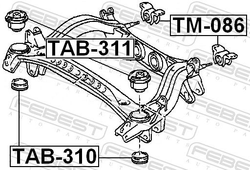 FEBEST TM-086 Bushing, axle beam